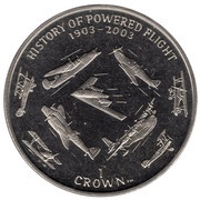 1 Crown - Elizabeth II History of Powered Flight, United Kingdom, 2003 reverse image