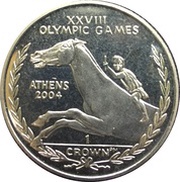 1 Crown - Elizabeth II 2004 Athens Olympics, United Kingdom, 2003 reverse image