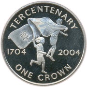 1 Crown - Elizabeth II Tercentenary, United Kingdom, 2004 reverse image
