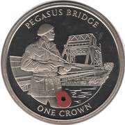 1 Crown - Elizabeth II Pegasus Bridge, United Kingdom, 2004 reverse image