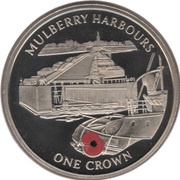 1 Crown - Elizabeth II Mulberry Harbours, United Kingdom, 2004 reverse image