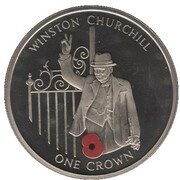 1 Crown - Elizabeth II Winston Churchill, United Kingdom, 2004 reverse image