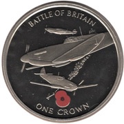 1 Crown - Elizabeth II Battle of Britain, United Kingdom, 2004 reverse image