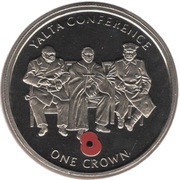 1 Crown - Elizabeth II Yalta Conference, United Kingdom, 2005 reverse image