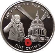 1 Crown - Elizabeth II The End of the War-VE Day, United Kingdom, 2005 reverse image