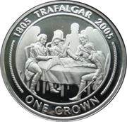 1 Crown - Elizabeth II Nelson explaining the plans, United Kingdom, 2005 reverse image