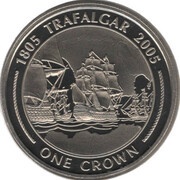 1 Crown - Elizabeth II Nelson's Battle Tactics, United Kingdom, 2005 reverse image