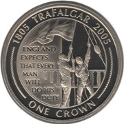 1 Crown - Elizabeth II England Expects - Signal Flags, United Kingdom, 2005 reverse image