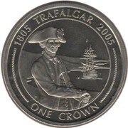 1 Crown - Elizabeth II Nelson as Young Captain, United Kingdom, 2005 reverse image
