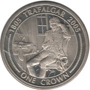 1 Crown - Elizabeth II Letters of Nelson, United Kingdom, 2005 reverse image