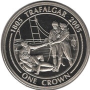 1 Crown - Elizabeth II Battle of St. Vincent, United Kingdom, 2005 reverse image