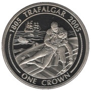 1 Crown - Elizabeth II Nelson Wounded at Santa Cruz, United Kingdom, 2005 reverse image