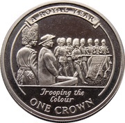 1 Crown - Elizabeth II Trooping the Colour, United Kingdom, 2005 reverse image