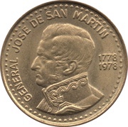 50 Pesos José de San Martín, Argentina, 1978 reverse image