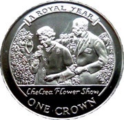 1 Crown - Elizabeth II Chelsea Flower Show, United Kingdom, 2005 reverse image