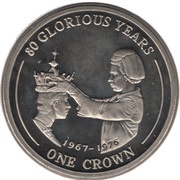 1 Crown - Elizabeth II 80 Glorious Years 1967-1976, United Kingdom, 2006 reverse image