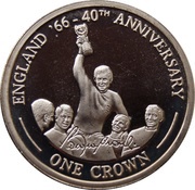 1 Crown - Elizabeth II 40TH Anniversary-England 1966 World Cup Champions, United Kingdom, 2006 reverse image