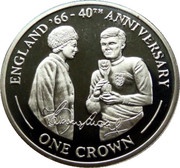 1 Crown - Elizabeth II 40th Anniversary-England winning World Cup, United Kingdom, 2006 reverse image
