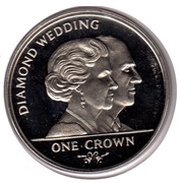 1 Crown - Elizabeth II Diamond Wedding, United Kingdom, 2006-2007 reverse image