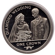 1 Crown - Elizabeth II Diamond Wedding, United Kingdom, 2007 reverse image