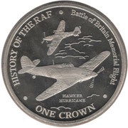 1 Crown - Elizabeth II Hawker Hurricane, United Kingdom, 2007 reverse image