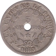 5 Centavos with hole reverse image