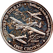 1 Crown - Elizabeth II Flypast, United Kingdom, 2007-2008 reverse image