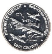 1 Crown - Elizabeth II Flypast; Silver plated reverse image