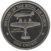 1 Crown - Elizabeth II Bristol Beaufighter, United Kingdom, 2008 reverse image