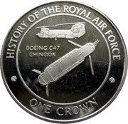 1 Crown - Elizabeth II Boeing CH-47 Chinook, United Kingdom, 2008 reverse image