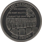 1 Crown - Elizabeth II War Graves, United Kingdom, 2008 reverse image
