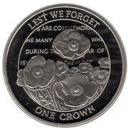 1 Crown - Elizabeth II End of WWI - Poppies, United Kingdom, 2008 reverse image