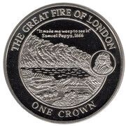1 Crown - Elizabeth II The Great Fire of London, United Kingdom, 2008 reverse image