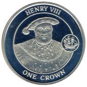 1 Crown - Elizabeth II Henry VIII; Silver plated reverse image
