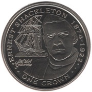 1 Crown - Elizabeth II Sir Ernest Shackleton, United Kingdom, 2009 reverse image