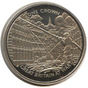 1 Crown - Elizabeth II London Fire Brigade, United Kingdom, 2010 reverse image