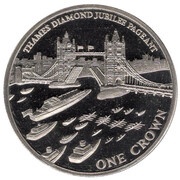 1 Crown - Elizabeth II Thames Diamond Jubilee Pageant, United Kingdom, 2012 reverse image