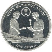 1 Crown - Elizabeth II 60 Glorious Years - World Cup 1966 reverse image