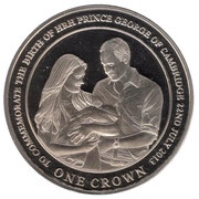 1 Crown - Elizabeth II Birth of Prince George, United Kingdom, 2013 reverse image