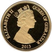 1 Crown - Elizabeth II Birth of Prince George; Gold Plated obverse image