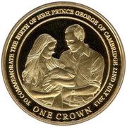 1 Crown - Elizabeth II Birth of Prince George; Gold Plated, United Kingdom, 2013 reverse image