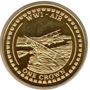 1 Crown - Elizabeth II WW1 Air; Gold Plated, United Kingdom, 2014 reverse image