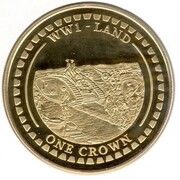 1 Crown - Elizabeth II WW1 Land; Gold Plated, United Kingdom, 2014 reverse image