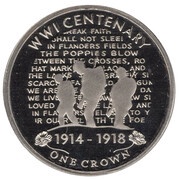 1 Crown - Elizabeth II In Flanders Fields, United Kingdom, 2014 reverse image