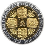 1 Crown - Elizabeth II 90th Birthday - 1st Effigy, United Kingdom, 2016 reverse image