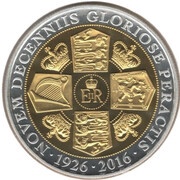 1 Crown - Elizabeth II 90th Birthday - 2nd Effigy, United Kingdom, 2016 reverse image