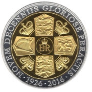 1 Crown - Elizabeth II 90th Birthday - 3rd Effigy, United Kingdom, 2016 reverse image