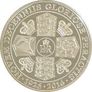 1 Crown - Elizabeth II 90th Birthday Crown - Last effigy; Silver Proof, United Kingdom, 2016 reverse image