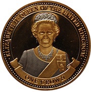 1 Crown - Elizabeth II Queen Elizabeth II; Gold Plated, Platinum reverse image