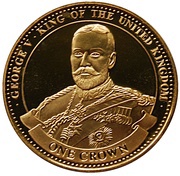 1 Crown - Elizabeth II King George V; Gold Plated, United Kingdom, 2017 reverse image